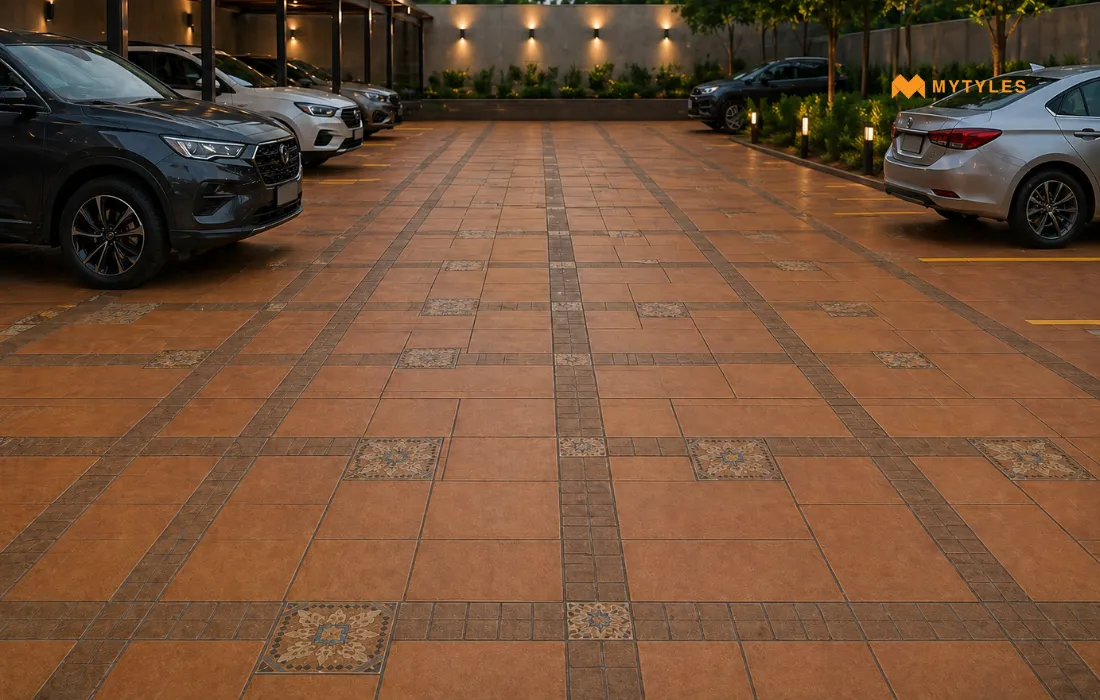 parking tiles in heavy duty parking